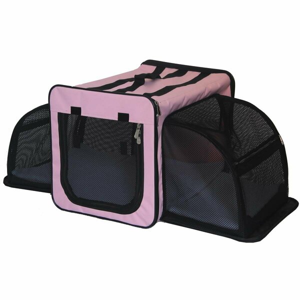 Petpurifiers Capacious Dual Expandable Wire Dog Crate - Pink - Medium PE3176214